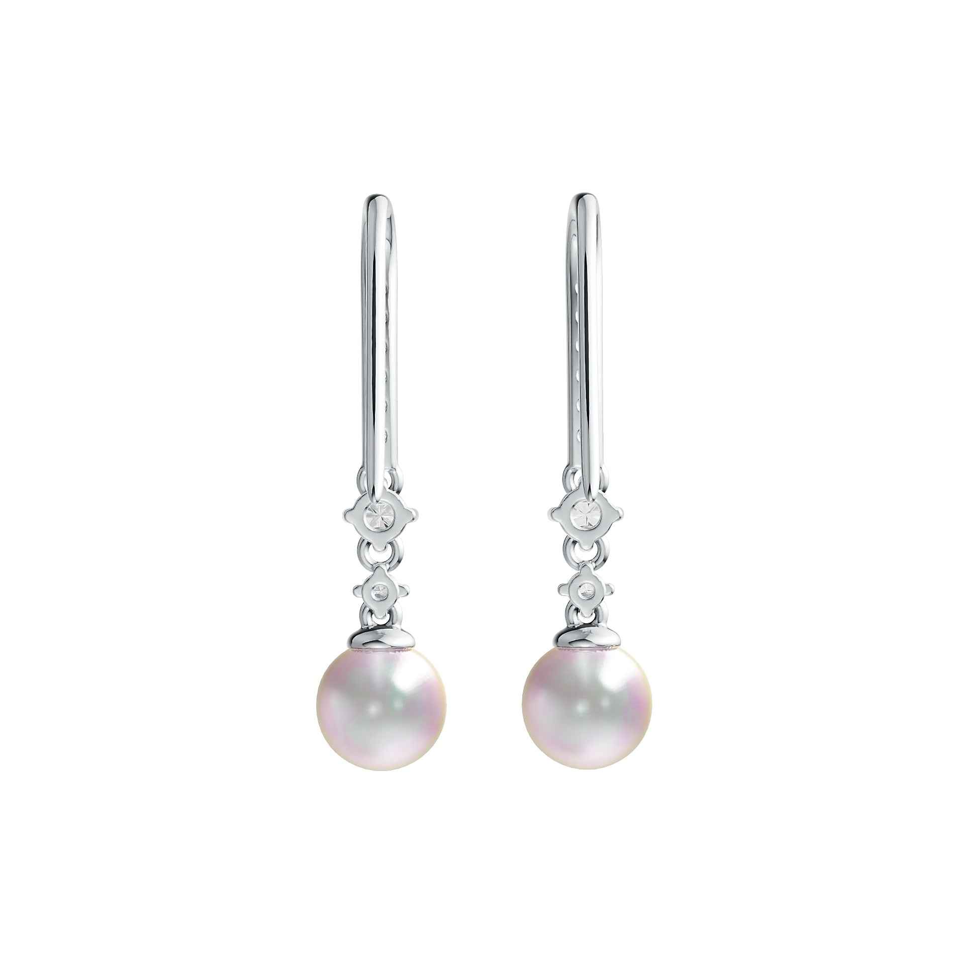 18K Gold Semi Mount Earrings Setting Round RD 8x8mm Diamond Accent DHJ