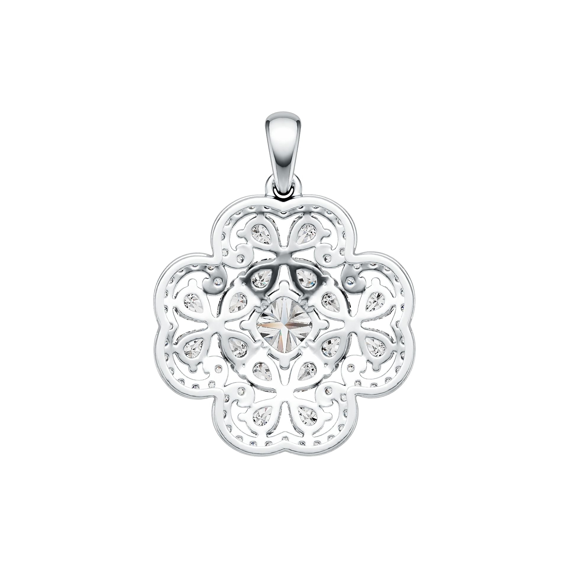 Sterling Silver Semi Mount Pendant Setting Cushion CU 6X6mm DHJ