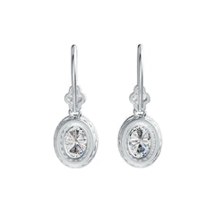 18K Gold Semi Mount Earrings Setting Oval OV 7X5mm Diamond Accent DHJ