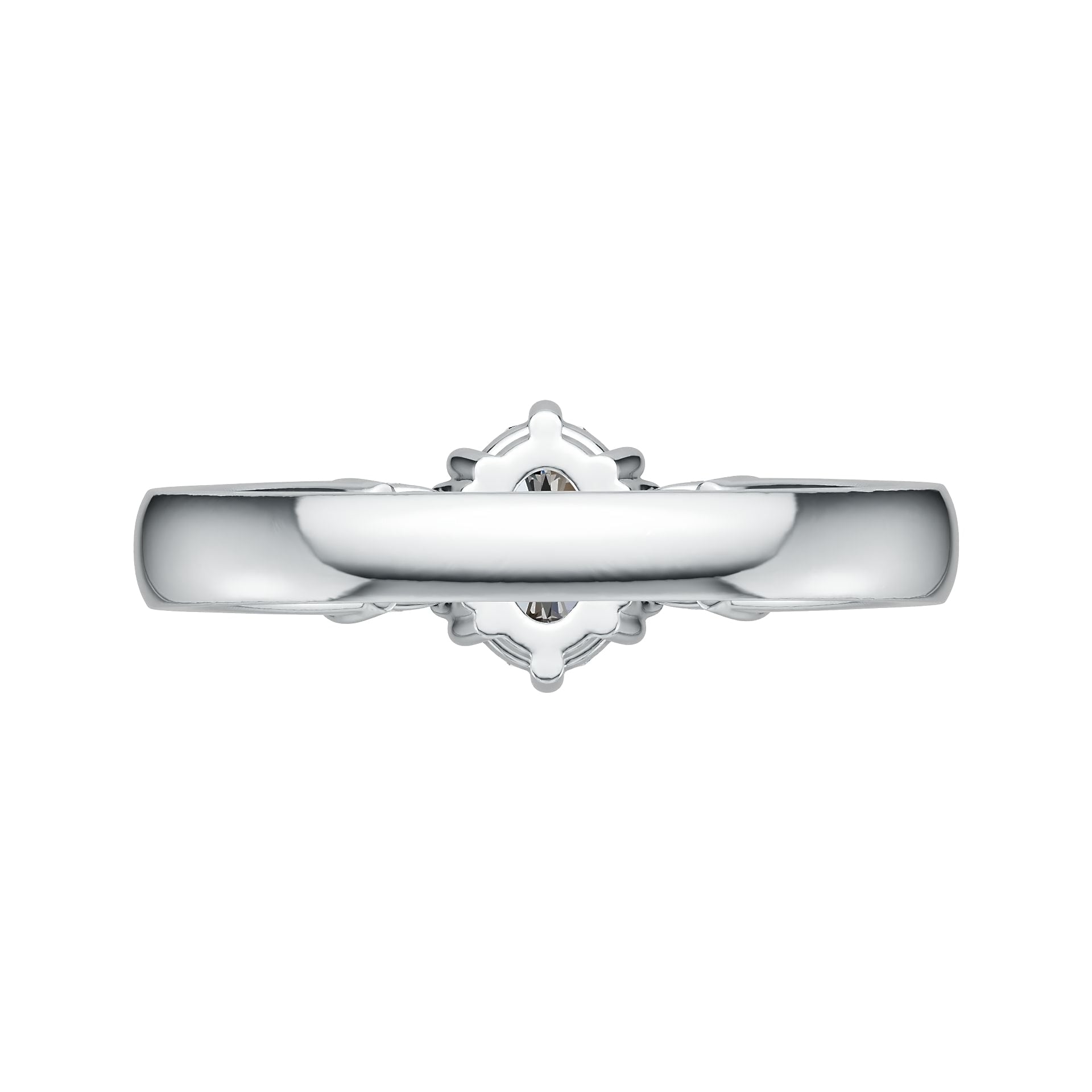 Platinum Semi Mount Ring Setting Oval OV 8X6mm CU 4X4mm DHJ