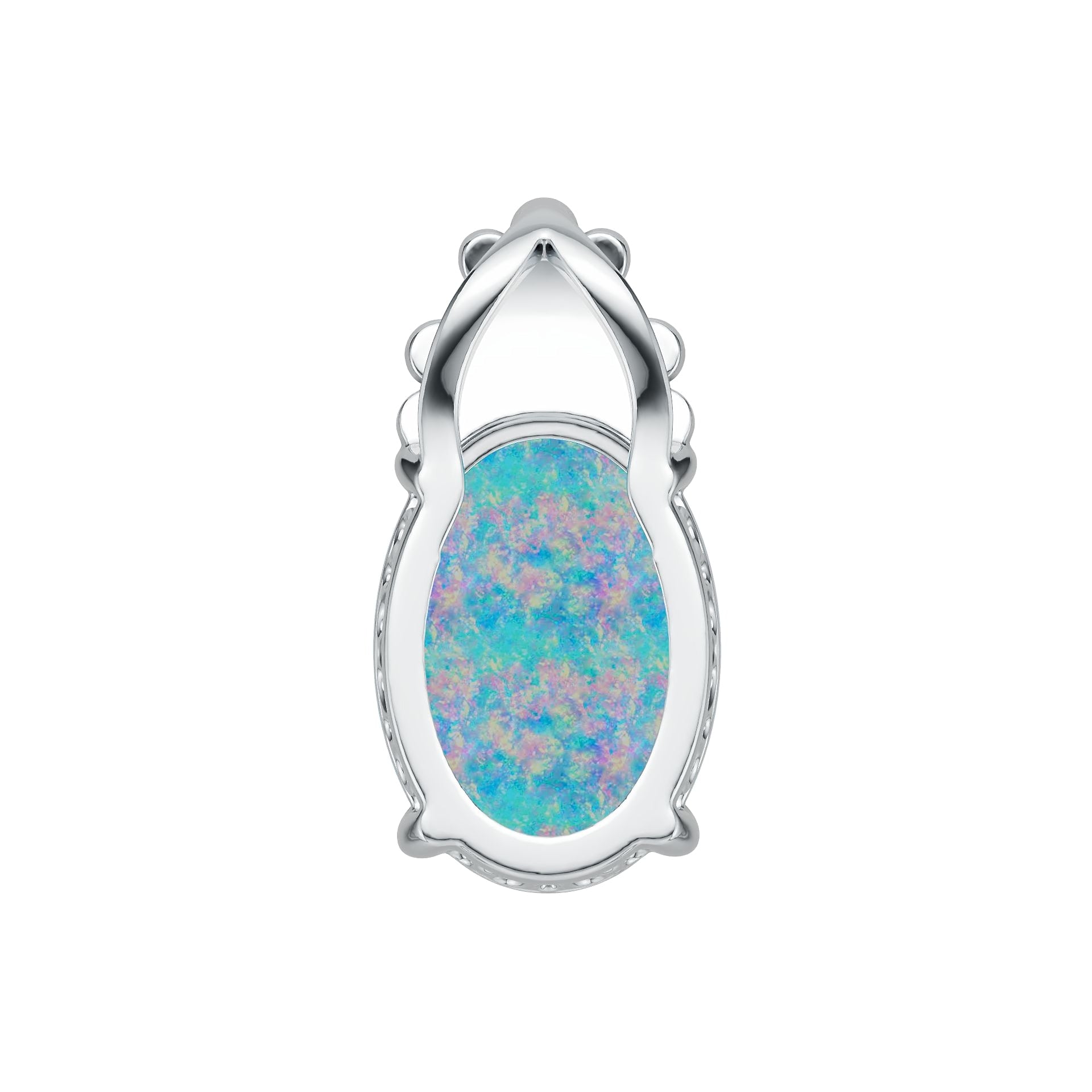 Sterling Silver Semi Mount Pendant Setting Oval OV 14X10mm Vintage Style Cabochon DHJ