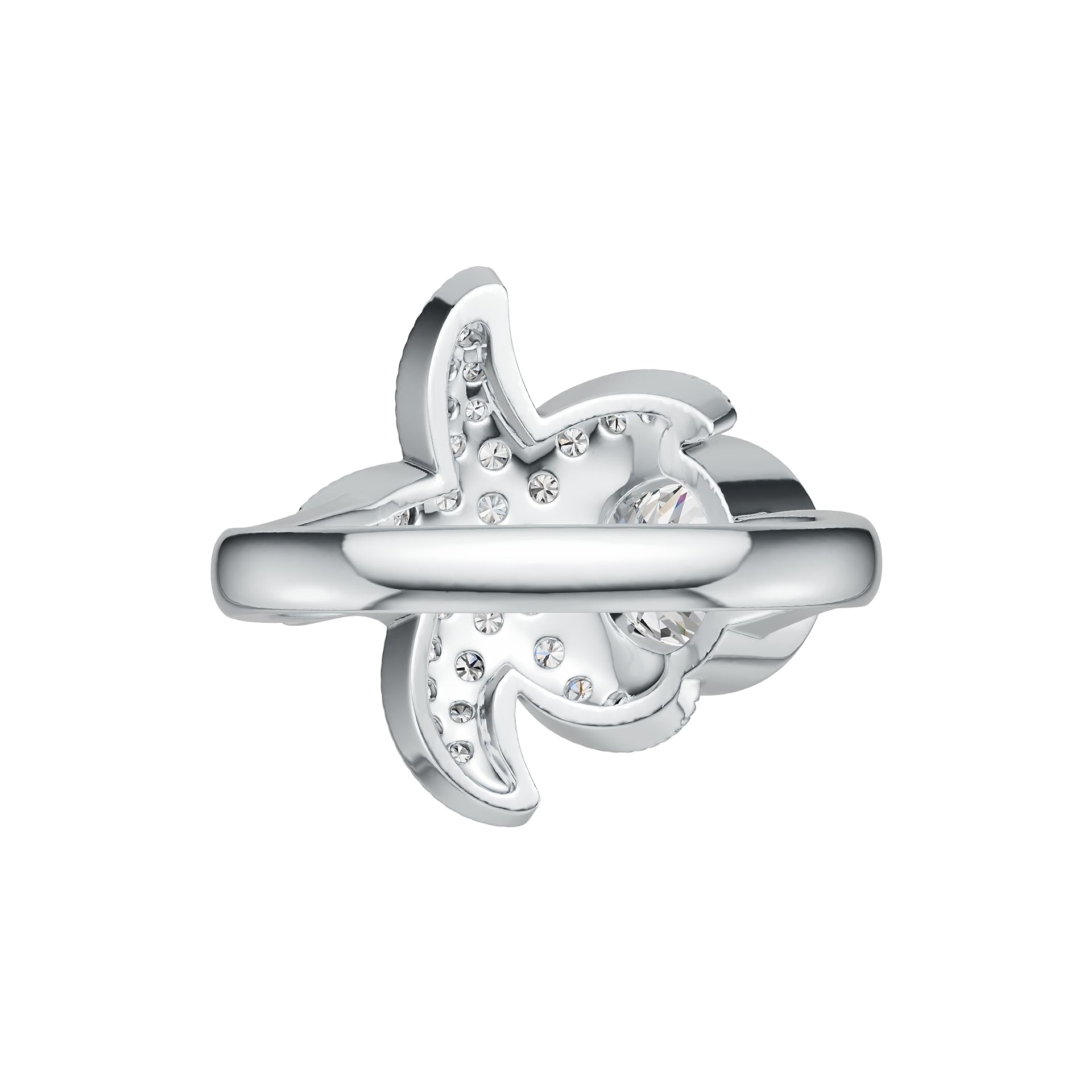 Sterling Silver Semi Mount Ring Setting Round RD 8x8mm with White Topaz DHJ