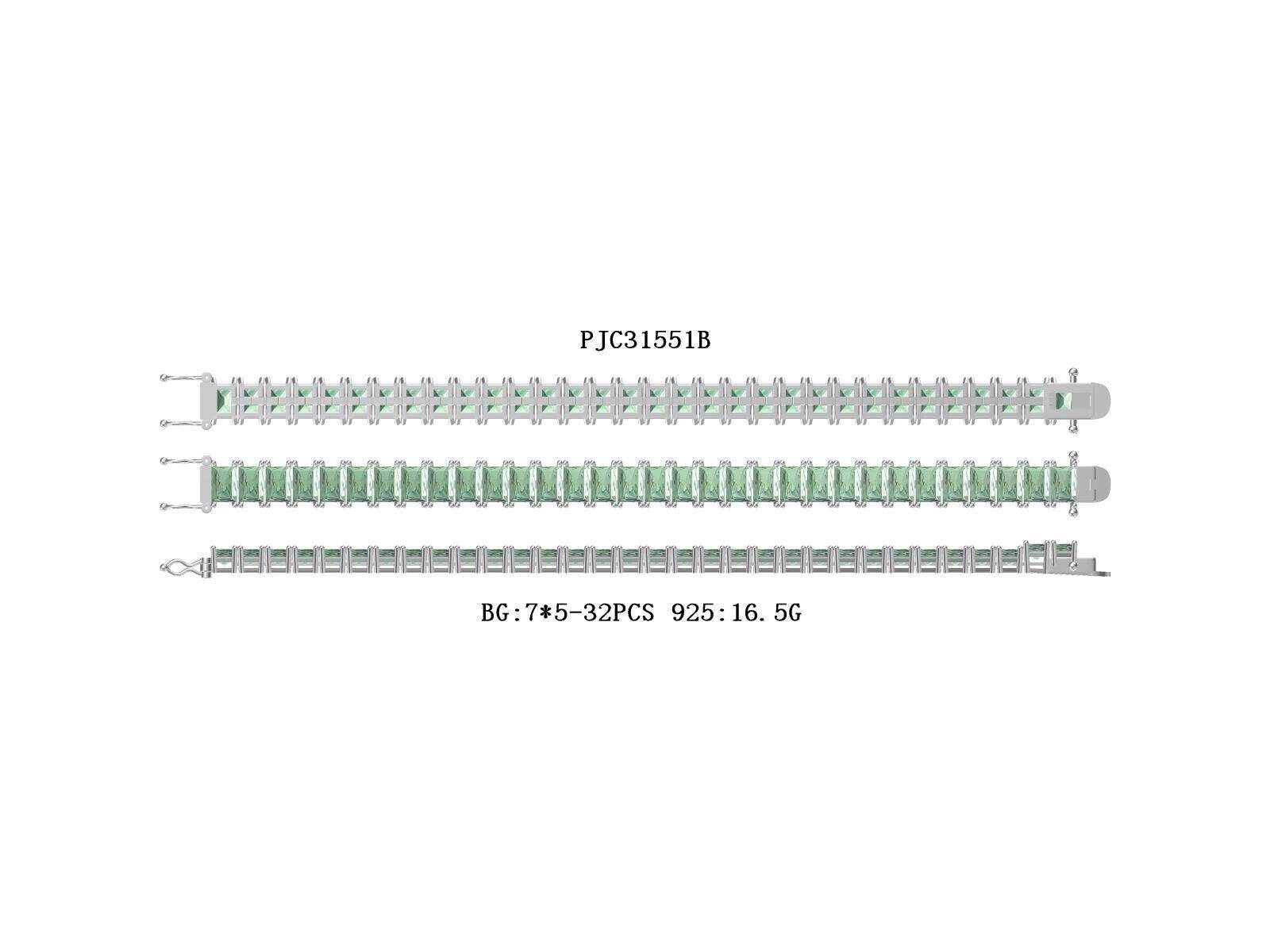 18K Gold Semi Mount Tennis Bracelet Setting Emerald OCT 7X5mm North South Syzjewelry