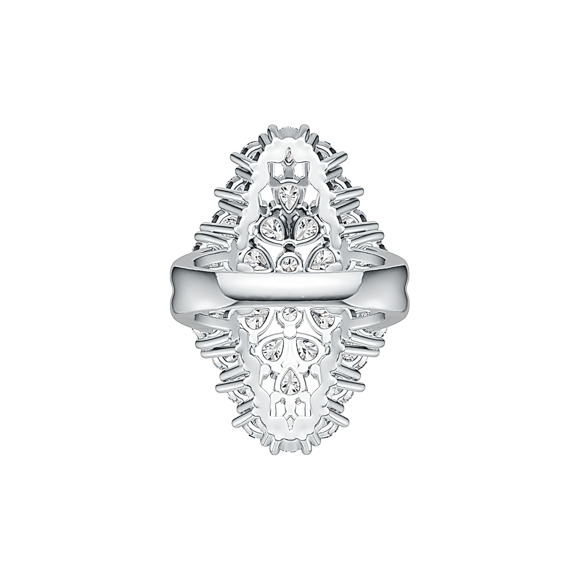 Platinum Semi Mount Ring Setting Pear PE 4X3mm Diamond Accent DHJ