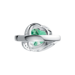 Sterling Silver Semi Mount Ring Setting Heart HT 12X12mm with White Topaz DHJ