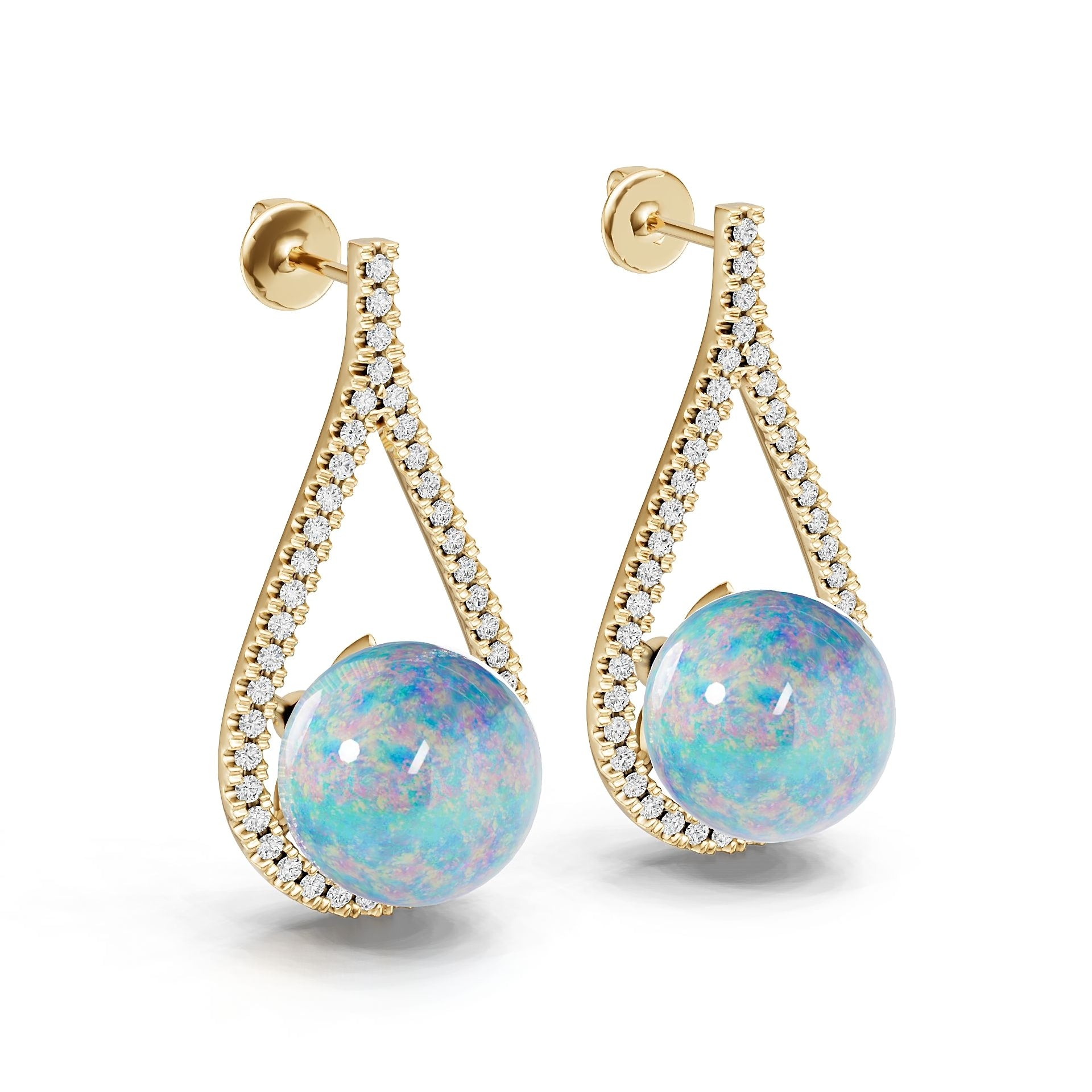 10K Gold Semi Mount Earrings Setting Round Ro 5x9mm Syz Jewelry