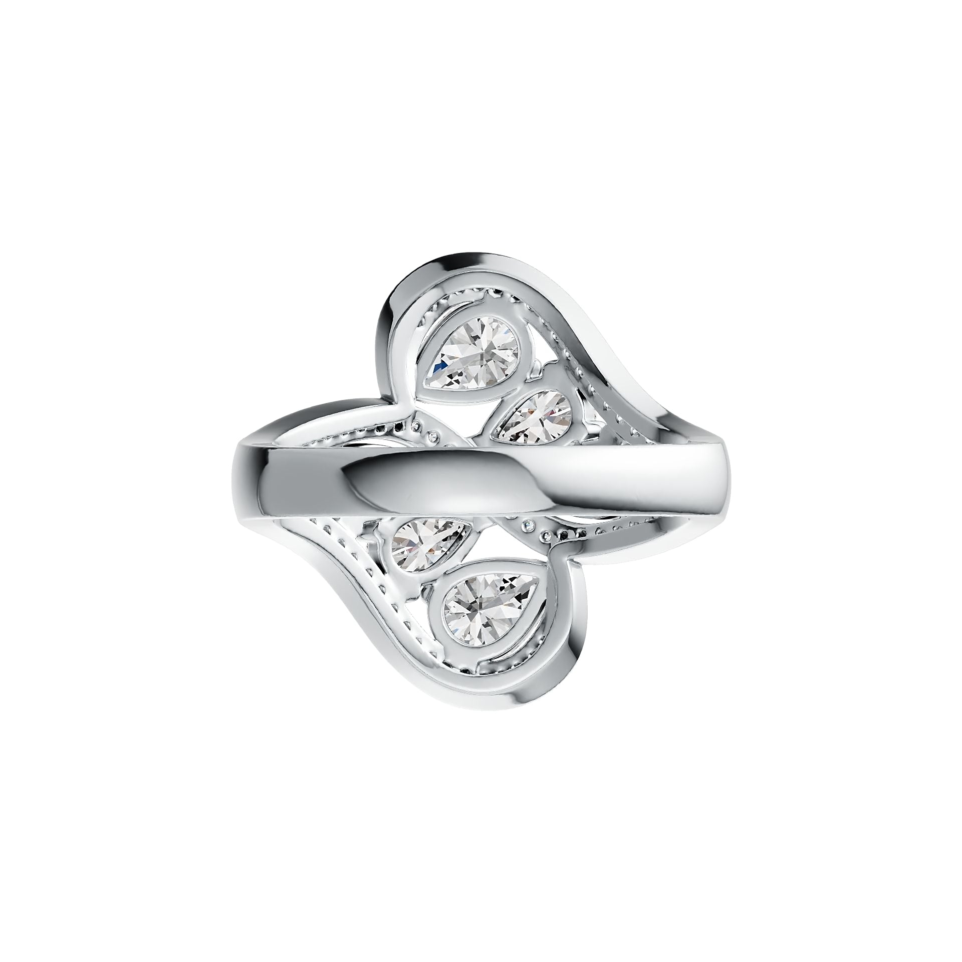 Sterling Silver Semi Mount Ring Setting Pear PE 7X5mm PE 6X4mm DHJ