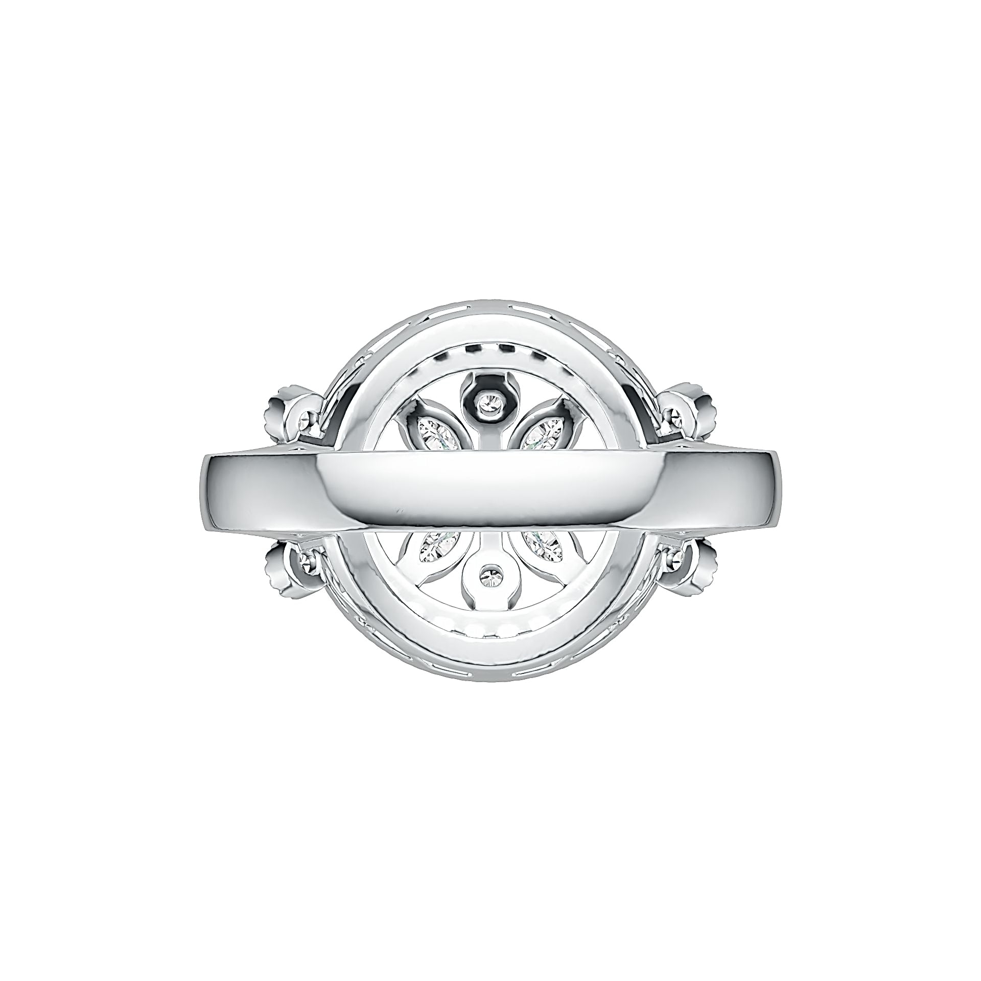 Sterling Silver Cluster Cocktail Ring with White Topaz or Moissanite DHJ