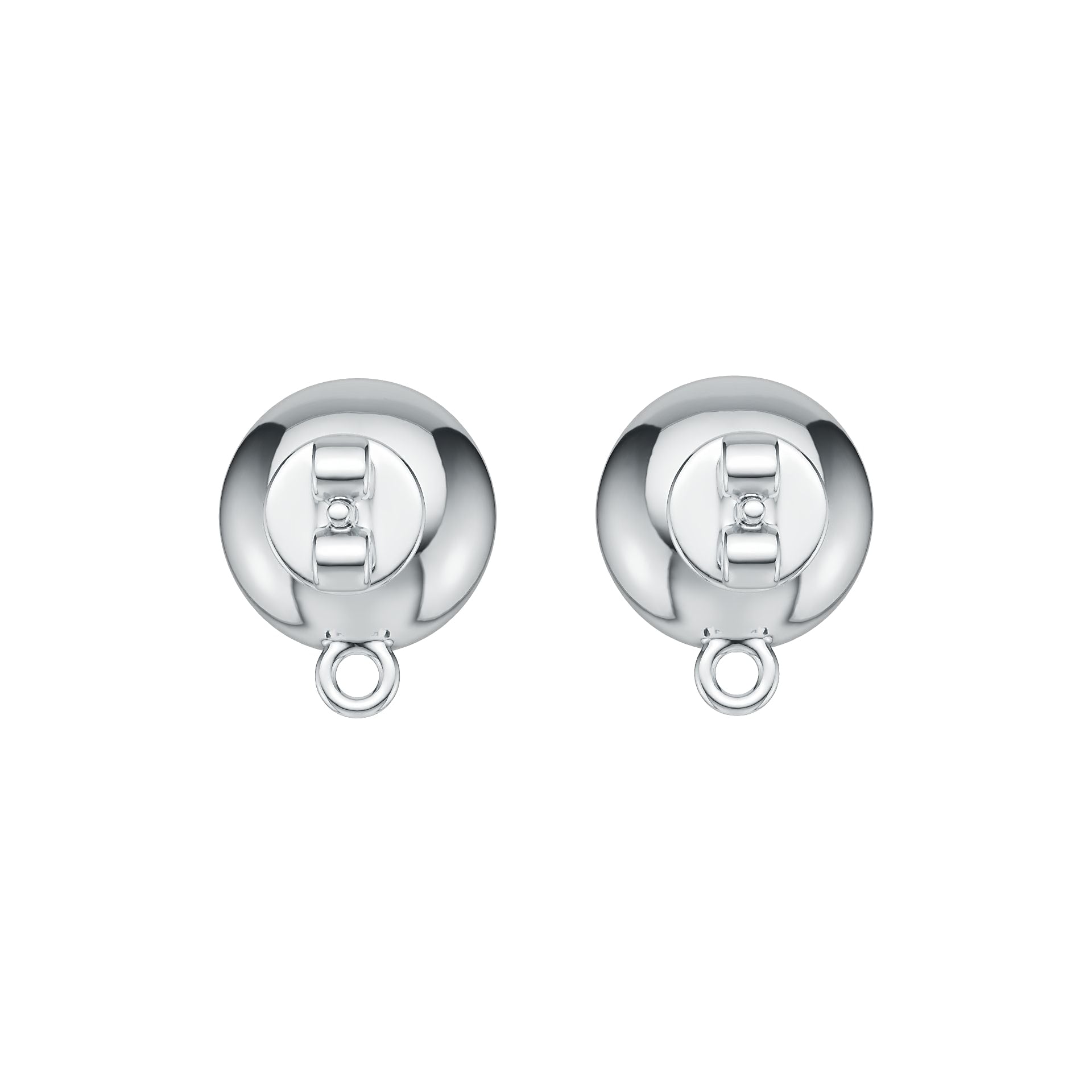 Sterling Silver Semi Mount Earrings Setting Round RD 7.5mm Cabochon DHJ
