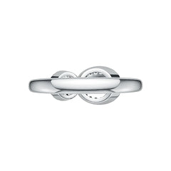 Sterling Silver Ring Toi et Moi Theme with White topaz or Moissanite DHJ