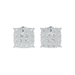 Sterling Silver Semi Mount Earrings Setting Princess SQ 3X3mm DHJ