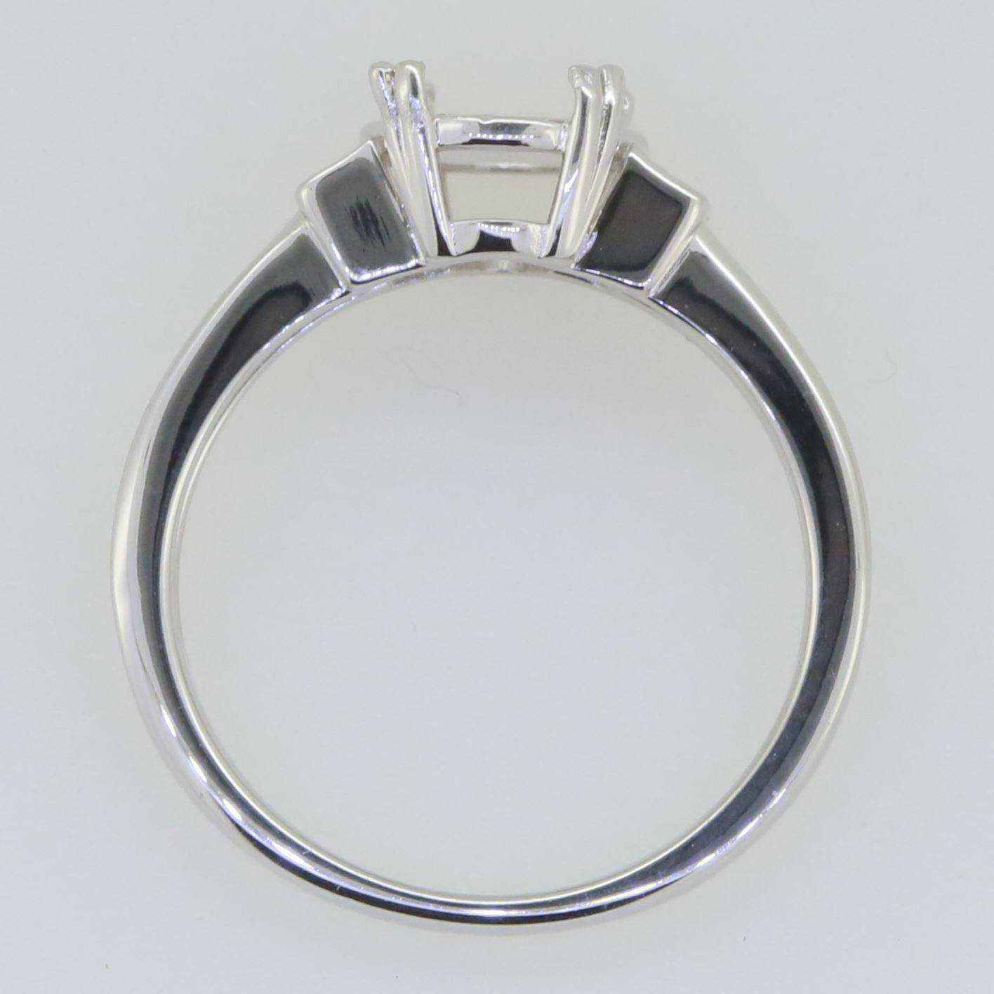 Platinum 10K or 14K Gold Platinum Semi Mount Ring Setting Oval OV 10X8mm Diamond Accent Syzjewelry
