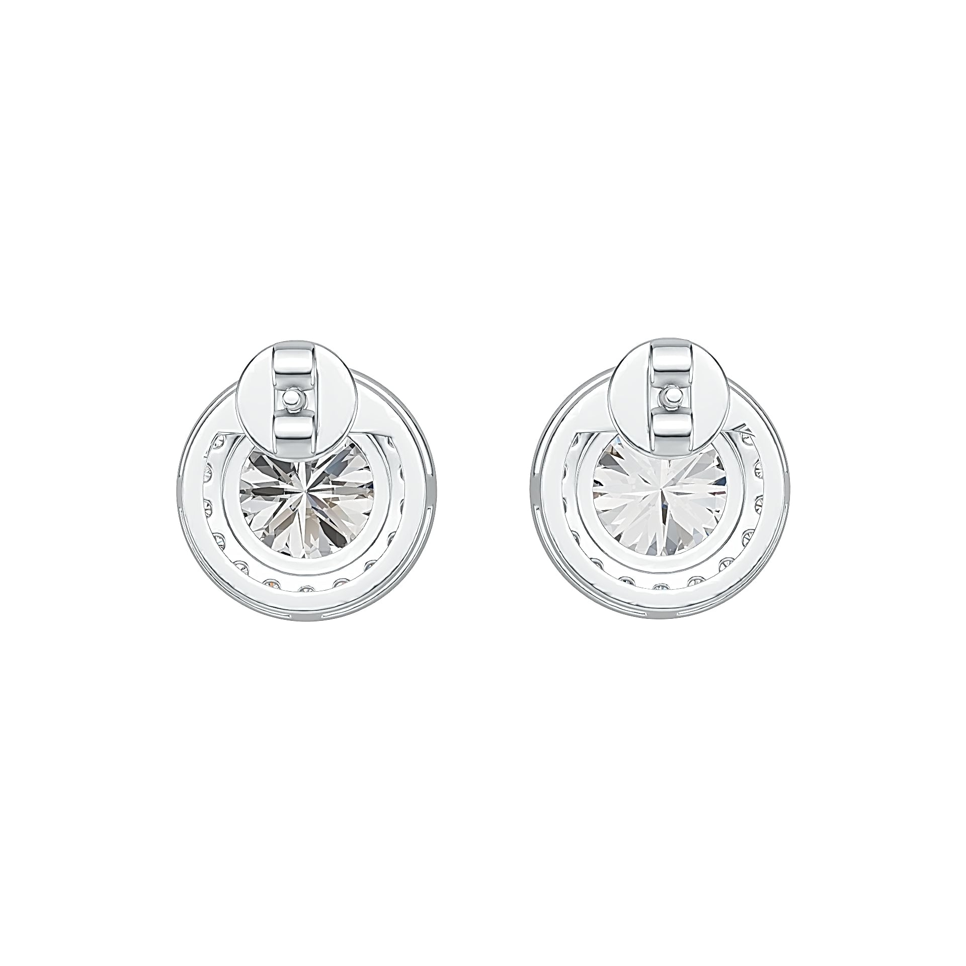 Sterling Silver Semi Mount Earrings Setting Round RD 8x8mm DHJ