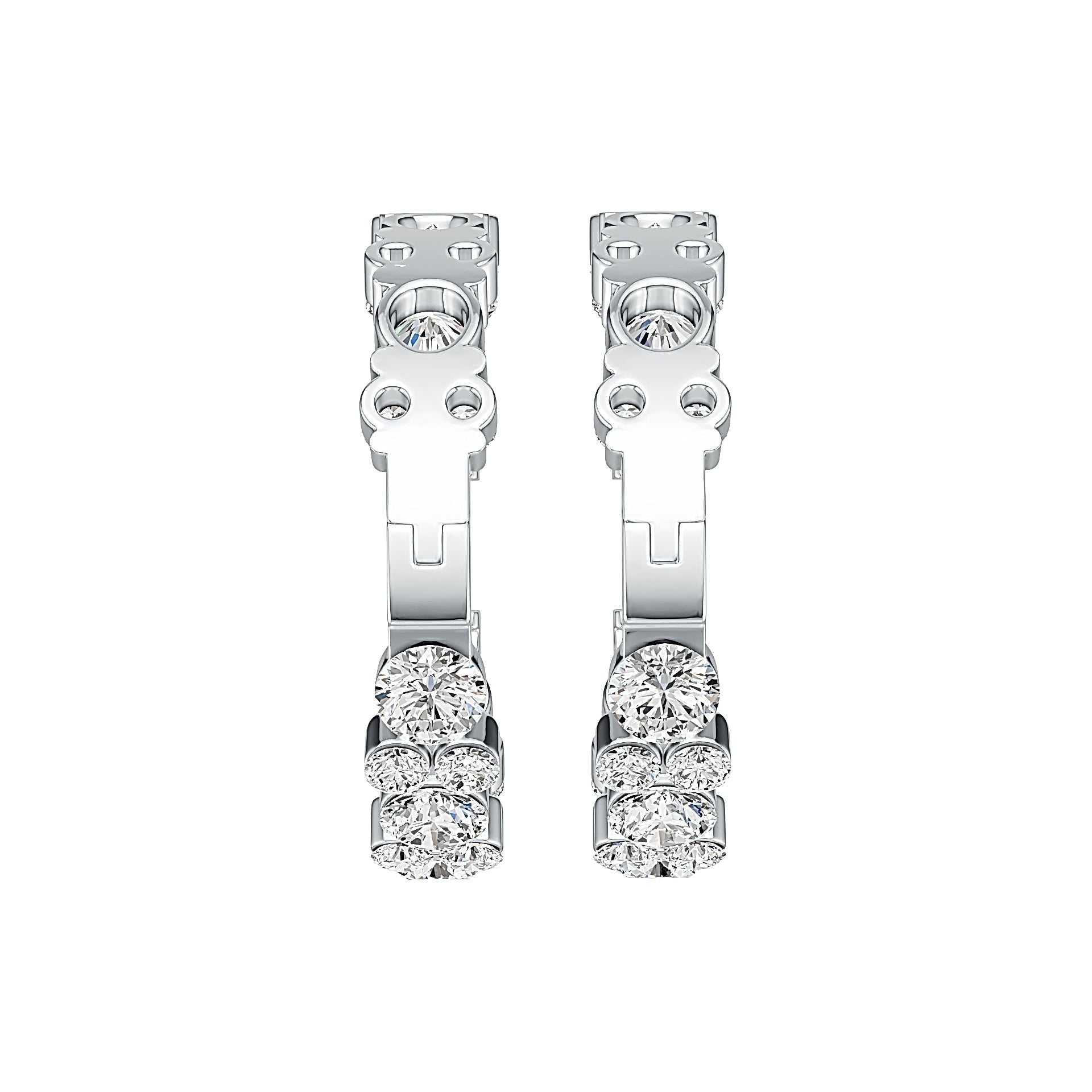 10K Gold Semi Mount Earrings Setting Round RD 5x5mm Moissanite Accent DHJ