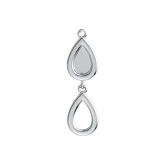 Sterling Silver Pendant Double Pear-Shaped with White Topaz or Moissanite DHJ