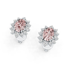 10K Gold Semi Mount Earrings Setting Oval Ov 7x5mm Moissanite Accent Syz Jewelry