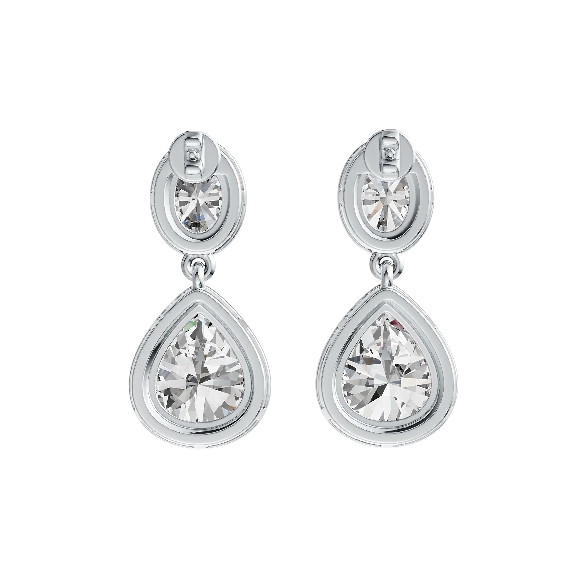 Sterling Silver Semi Mount Earrings Setting Pear PE 12X10mm OV 8X6mm DHJ
