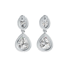 Sterling Silver Semi Mount Earrings Setting Pear PE 12X10mm OV 8X6mm DHJ