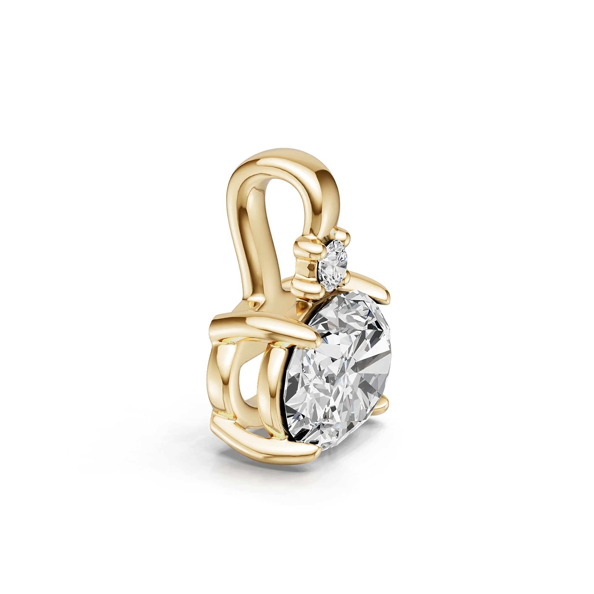 Sterling Silver Semi Mount Pendant Setting Oval OV 8X6mm White Topaz Accents Syzjewelry