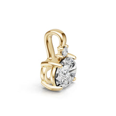 Sterling Silver Semi Mount Pendant Setting Oval OV 8X6mm White Topaz Accents Syzjewelry