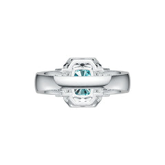 Sterling Silver Semi Mount Ring Setting Cushion CU 8X6mm with White Topaz DHJ