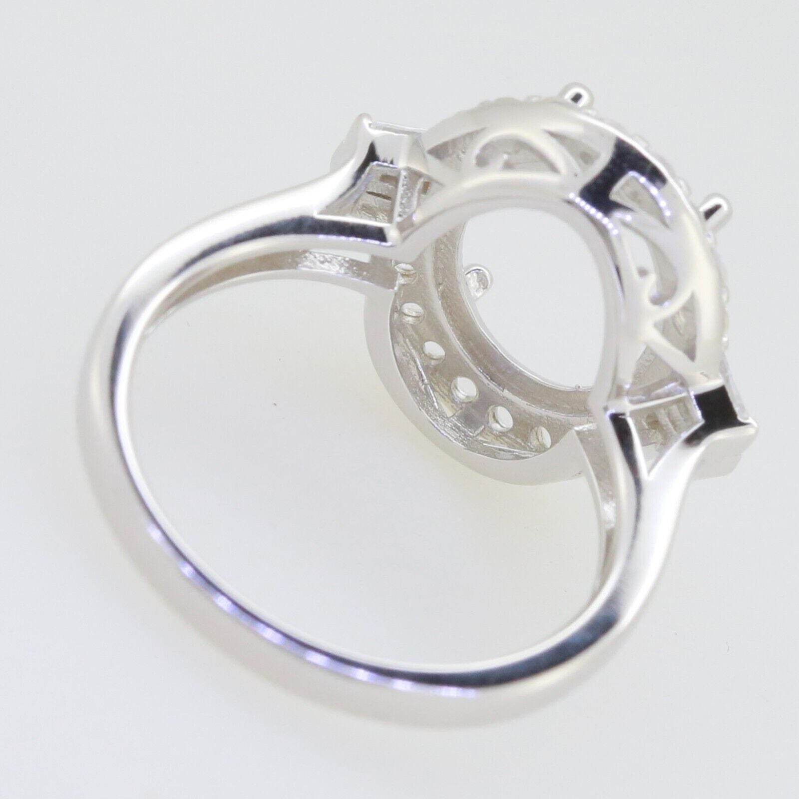 10K Gold Semi Mount Ring Setting Oval OV 12X10mm Moissanite Accent DHJ
