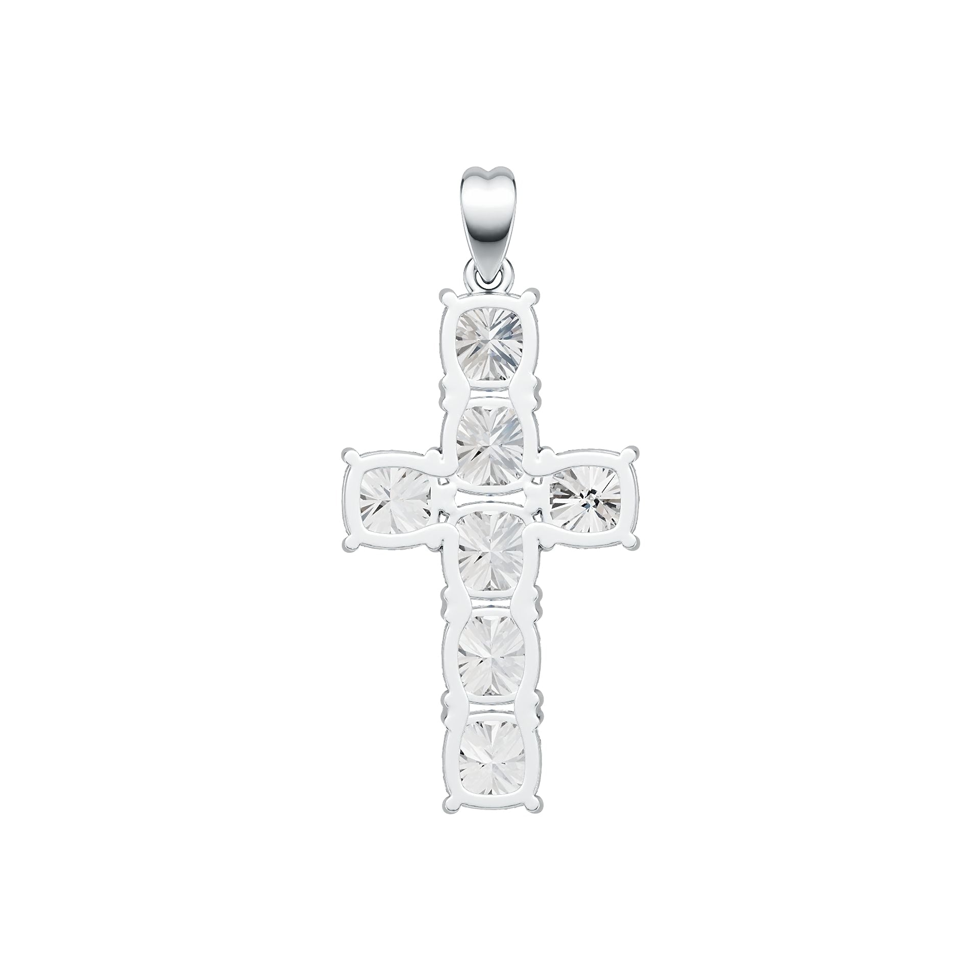 Sterling Silver Semi Mount Pendant Setting Cushion CU 7X7mm Cross Theme DHJ