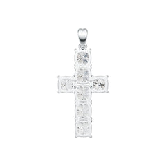 Sterling Silver Semi Mount Pendant Setting Cushion CU 7X7mm Cross Theme DHJ
