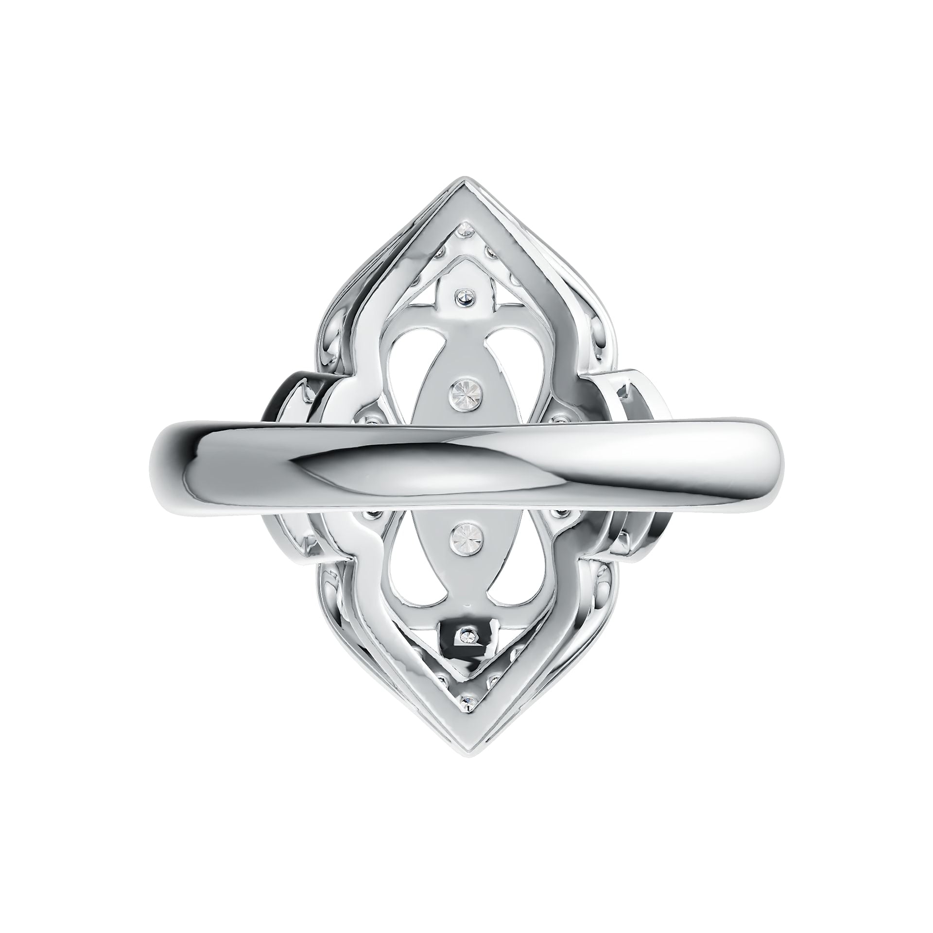 Sterling Silver Ring with White Topaz or Moissanite Vintage-Inspired DHJ