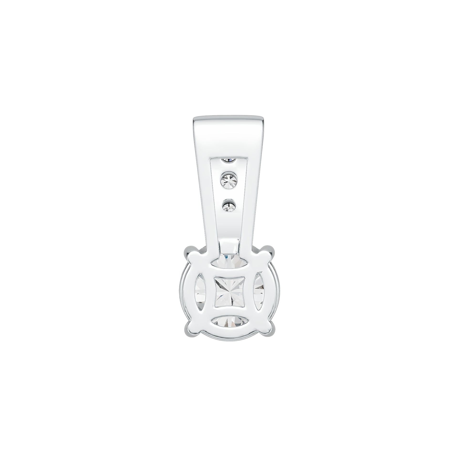 Sterling Silver Semi Mount Pendant Setting Round RD 7x7mm DHJ