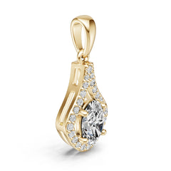 10K Gold Semi Mount Pendant Setting Oval Ov 5x5mm Moissanite Accent Syz Jewelry