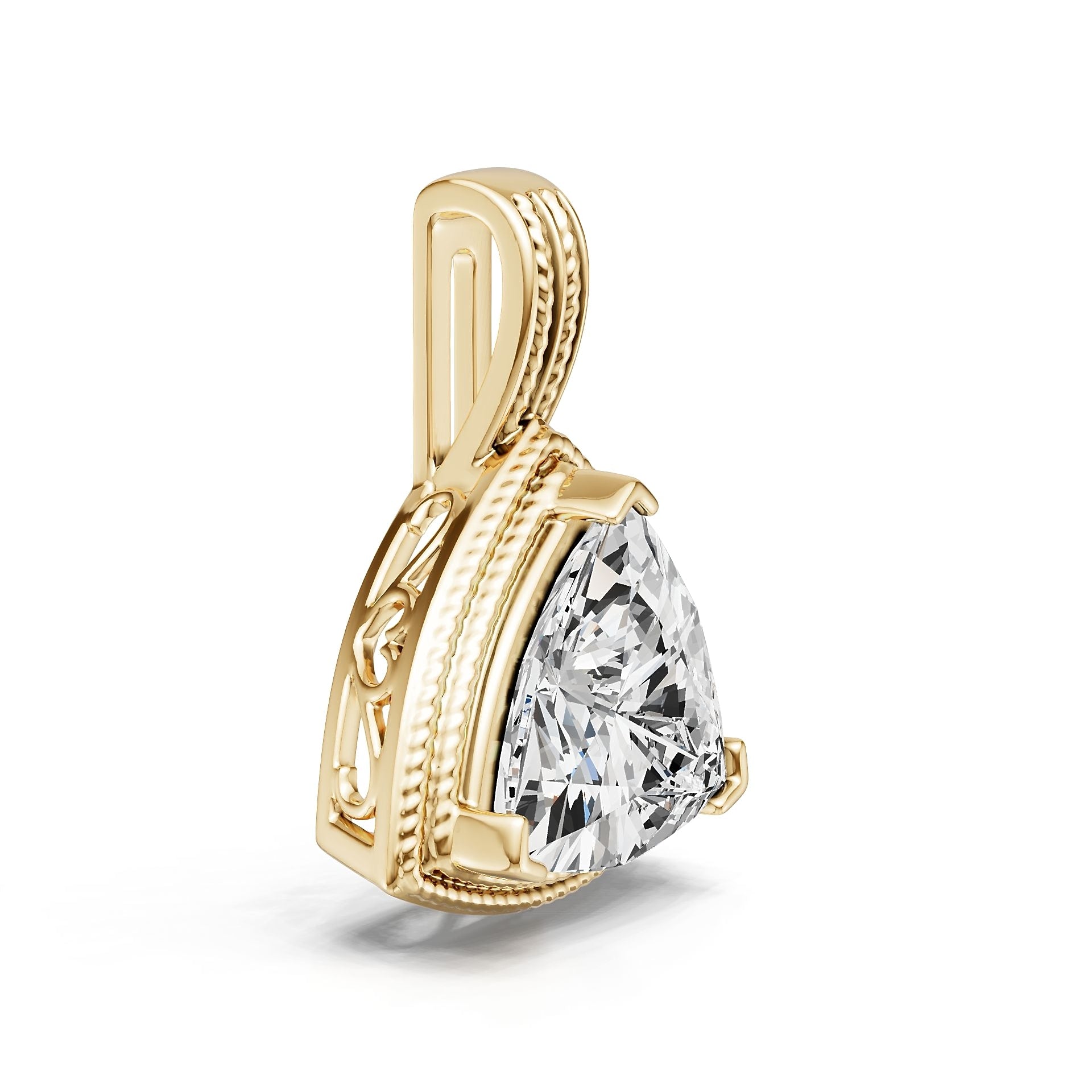 Sterling Silver Semi Mount Pendant Setting Trillion TR 12X12mm Syzjewelry