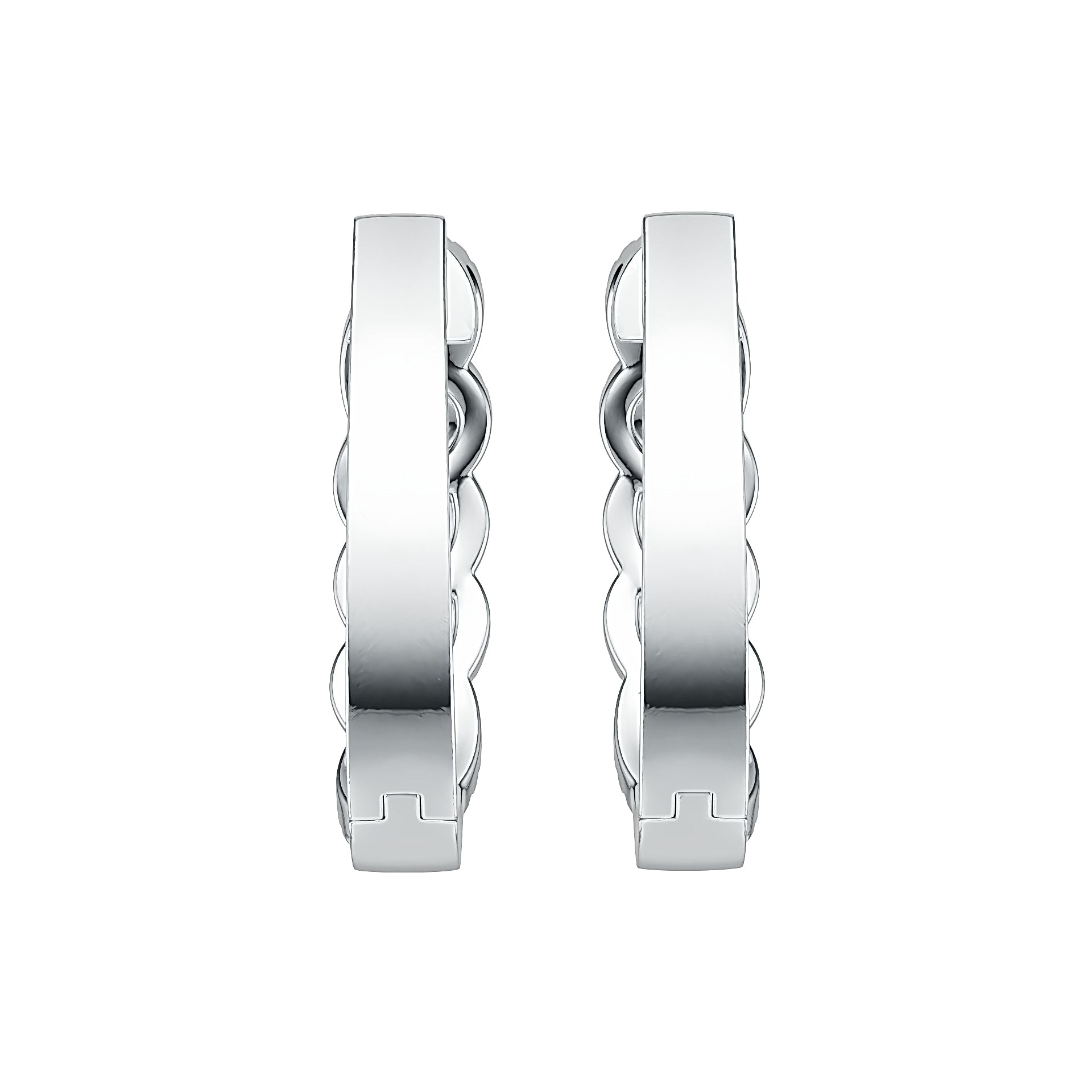 Sterling Silver Earrings Huggie Hoop with White Topaz or Moissanite DHJ