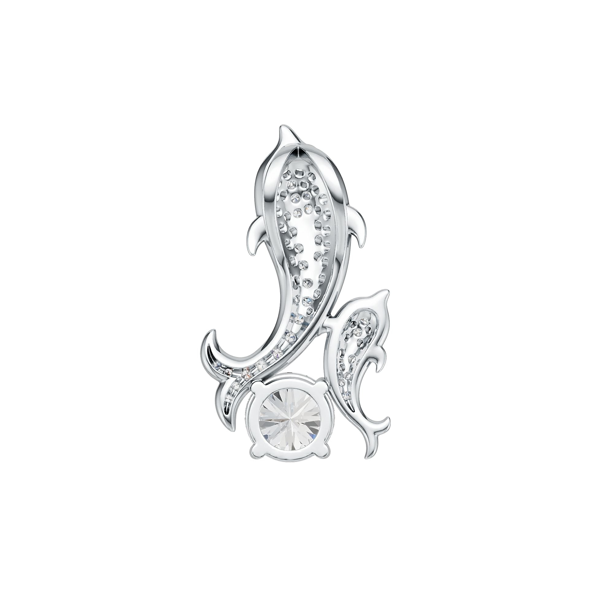 Sterling Silver Semi Mount Pendant Setting Round RD 8x8mm DHJ