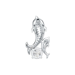 Sterling Silver Semi Mount Pendant Setting Round RD 8x8mm DHJ