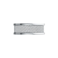 10K Gold Men's Wide Band Ring with White Topaz or Moissanite Moissanite Accent DHJ