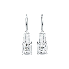 Platinum Semi Mount Earrings Setting Cushion CU 10X8mm Diamond Accent DHJ