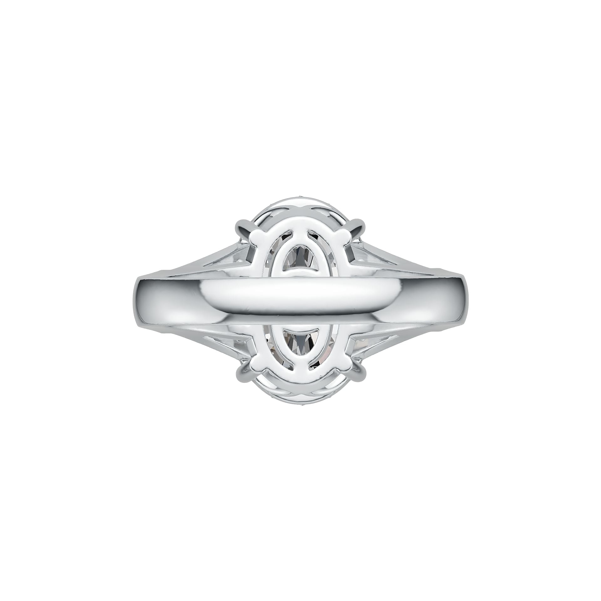 10K Gold Semi Mount Ring Setting Oval OV 14X10mm Moissanite Accent DHJ