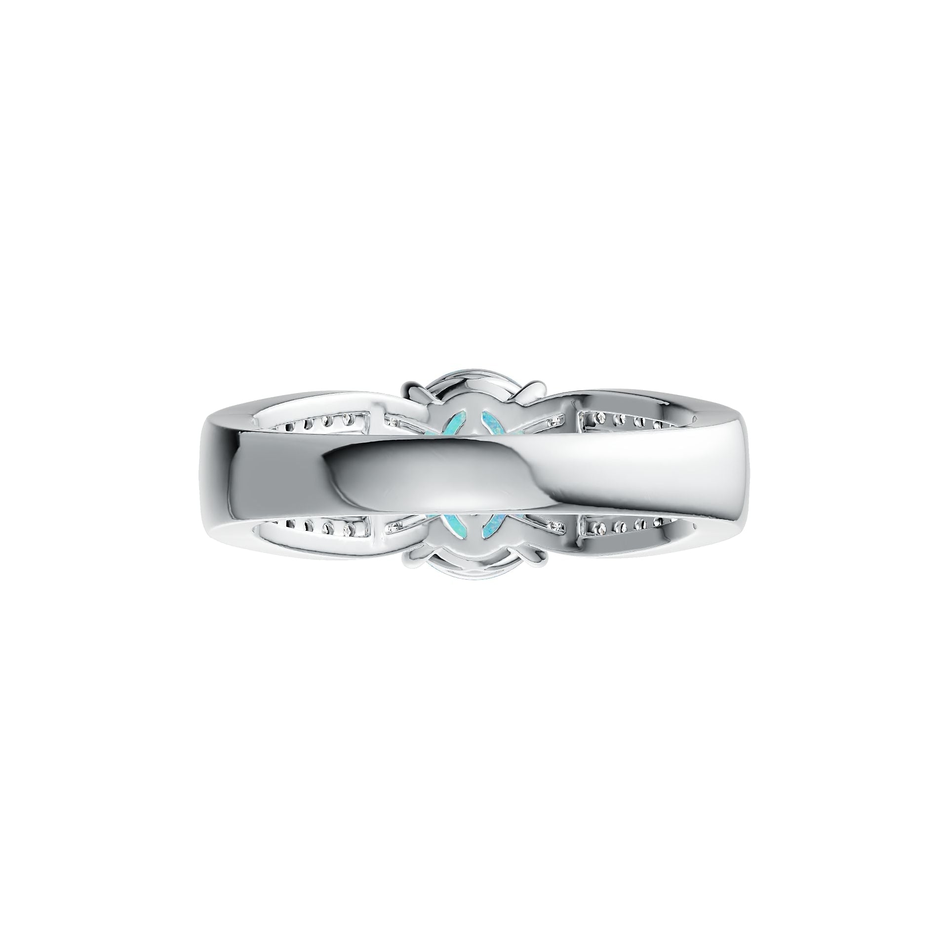 Platinum Semi Mount Ring Setting Oval OV 10X8mm Cabochon Diamond Accent DHJ