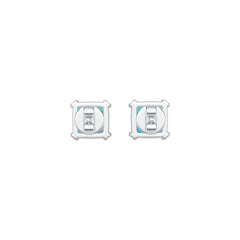 Platinum Semi Mount Earrings Setting Cushion CU 6X6mm Cabochon DHJ