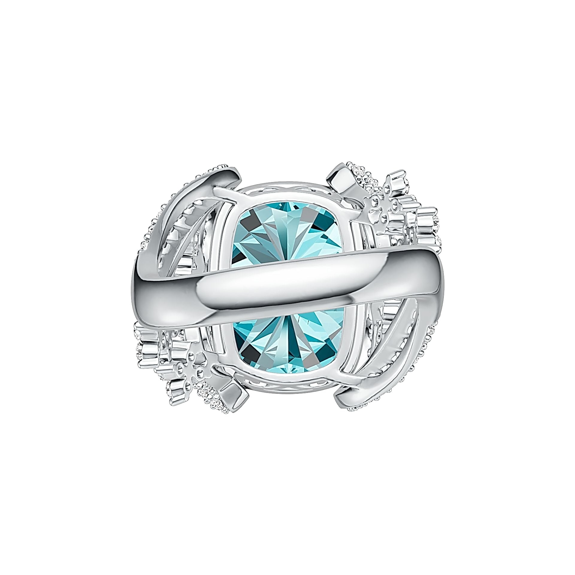 Sterling Silver Semi Mount Ring Setting Cushion CU 16X12mm Serpentine DHJ