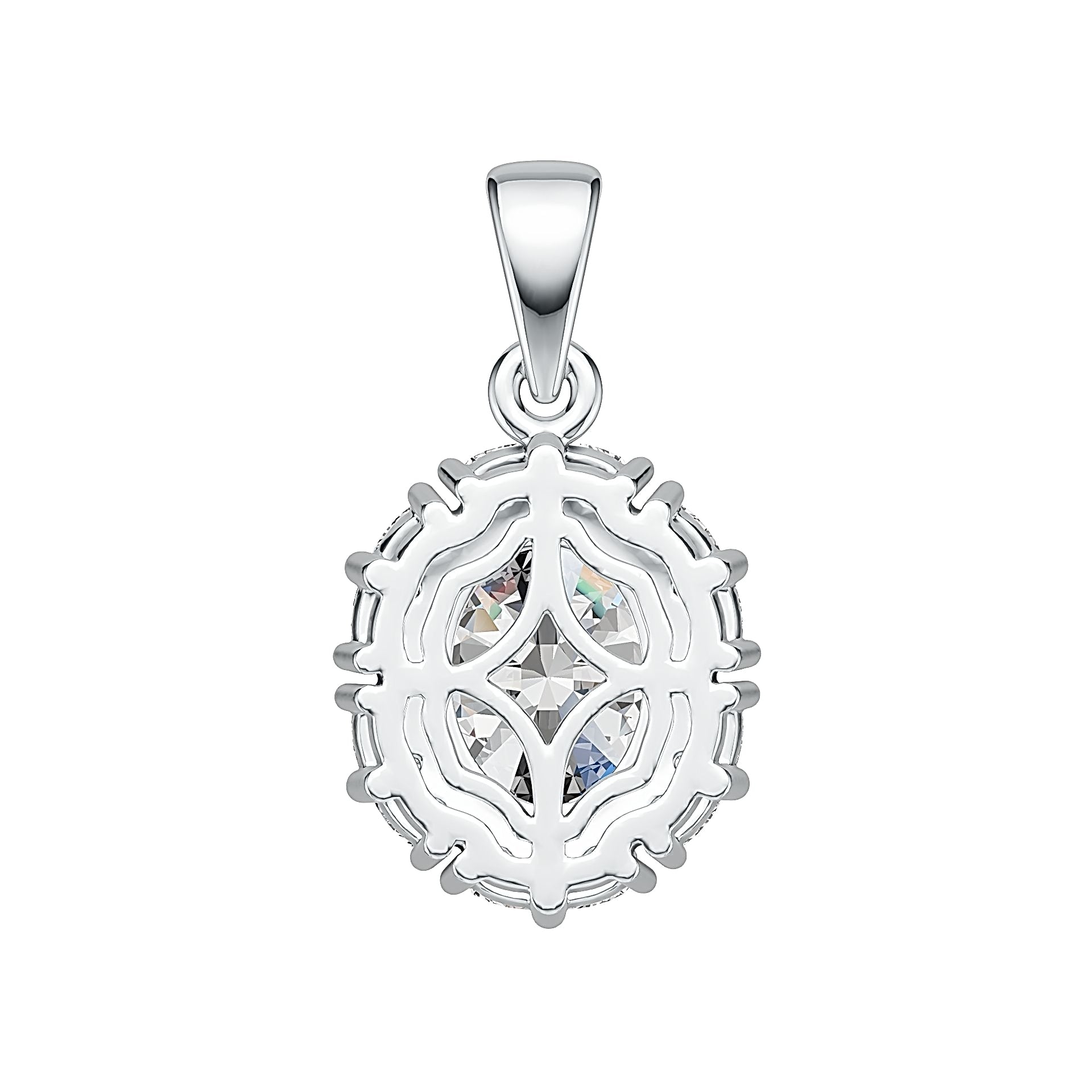 Sterling Silver Semi Mount Pendant Setting Oval OV 10X8mm PE 3X2mm DHJ