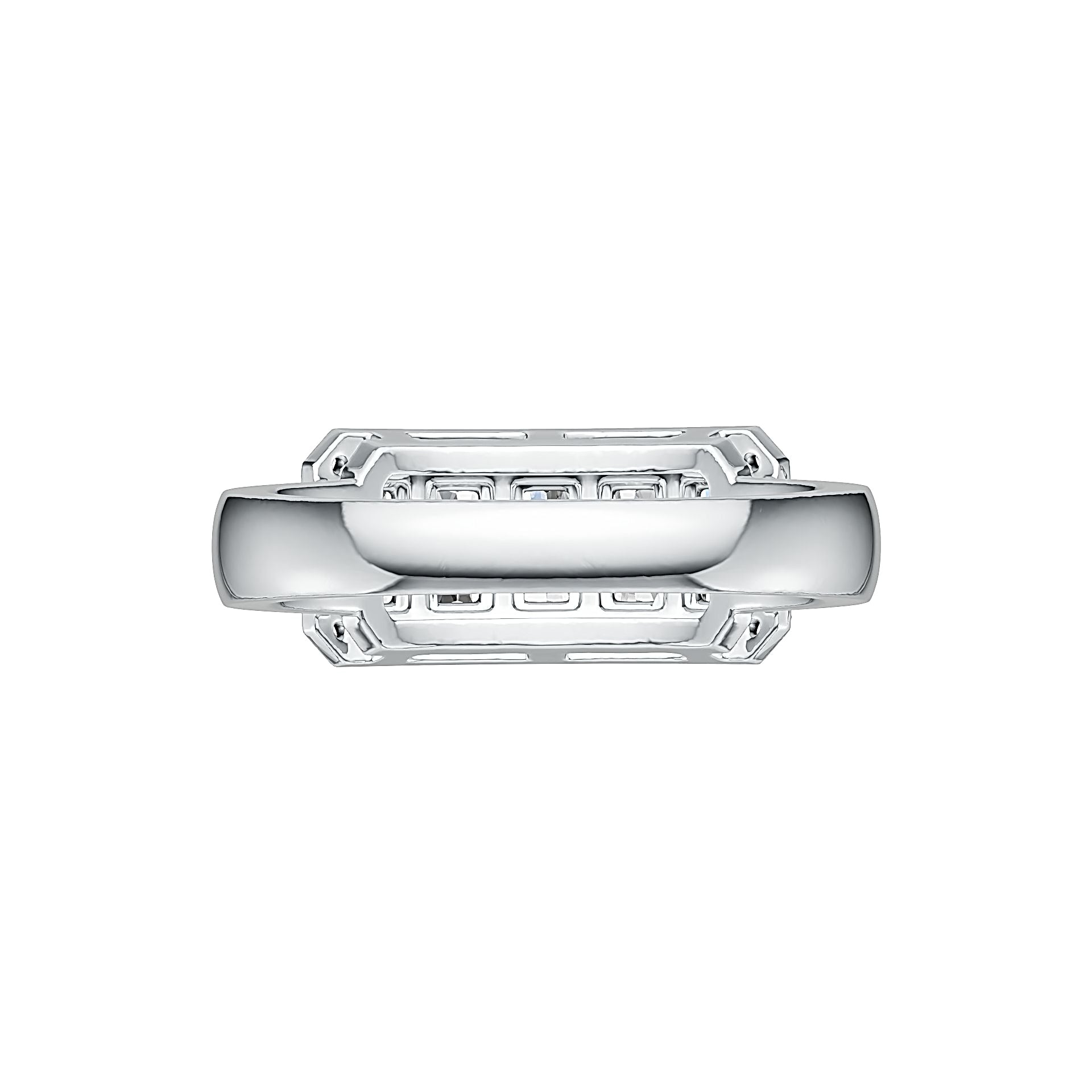 Sterling Silver Semi Mount Ring Setting Emerald OCT 5X3mm with White Topaz Syzjewelry