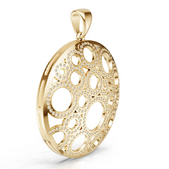 14K Gold Semi Mount Pendant Setting Round Ro 6x6mm Diamond Accent Syz Jewelry