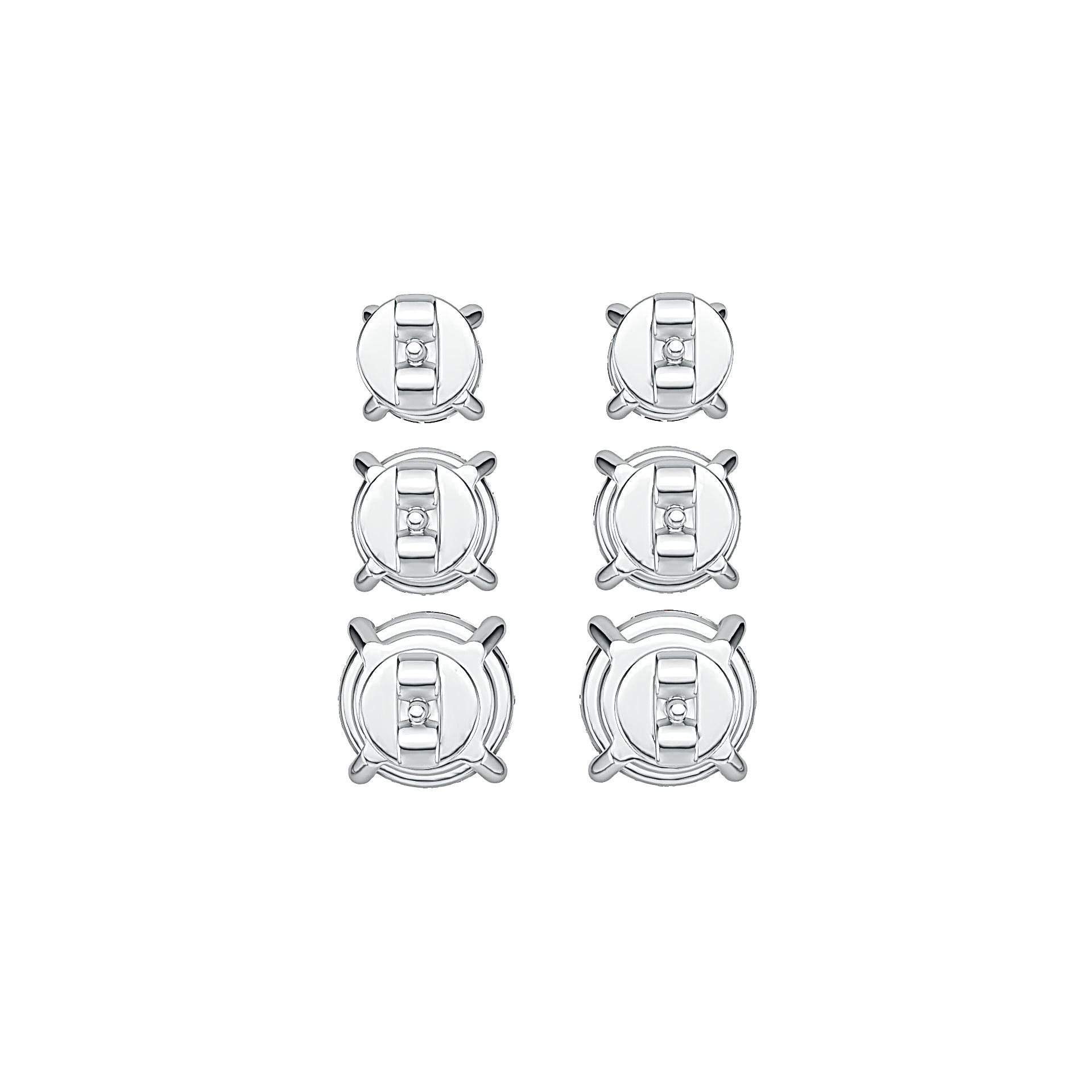 Sterling Silver Semi Mount Earrings Setting Round RD 6x6mm RD 5X5mm RD 4X4mm DHJ