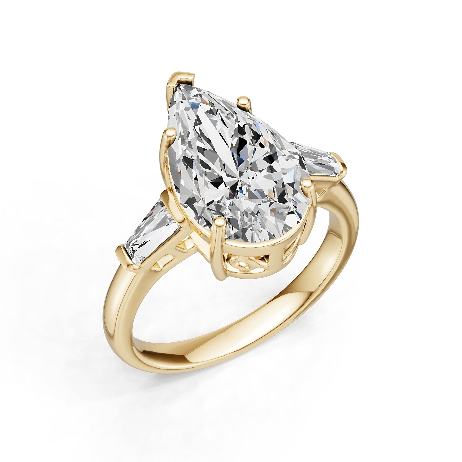 Platinum Semi Mount Ring Setting Pear Pe 16x10mm Diamond Accent Syz Jewelry
