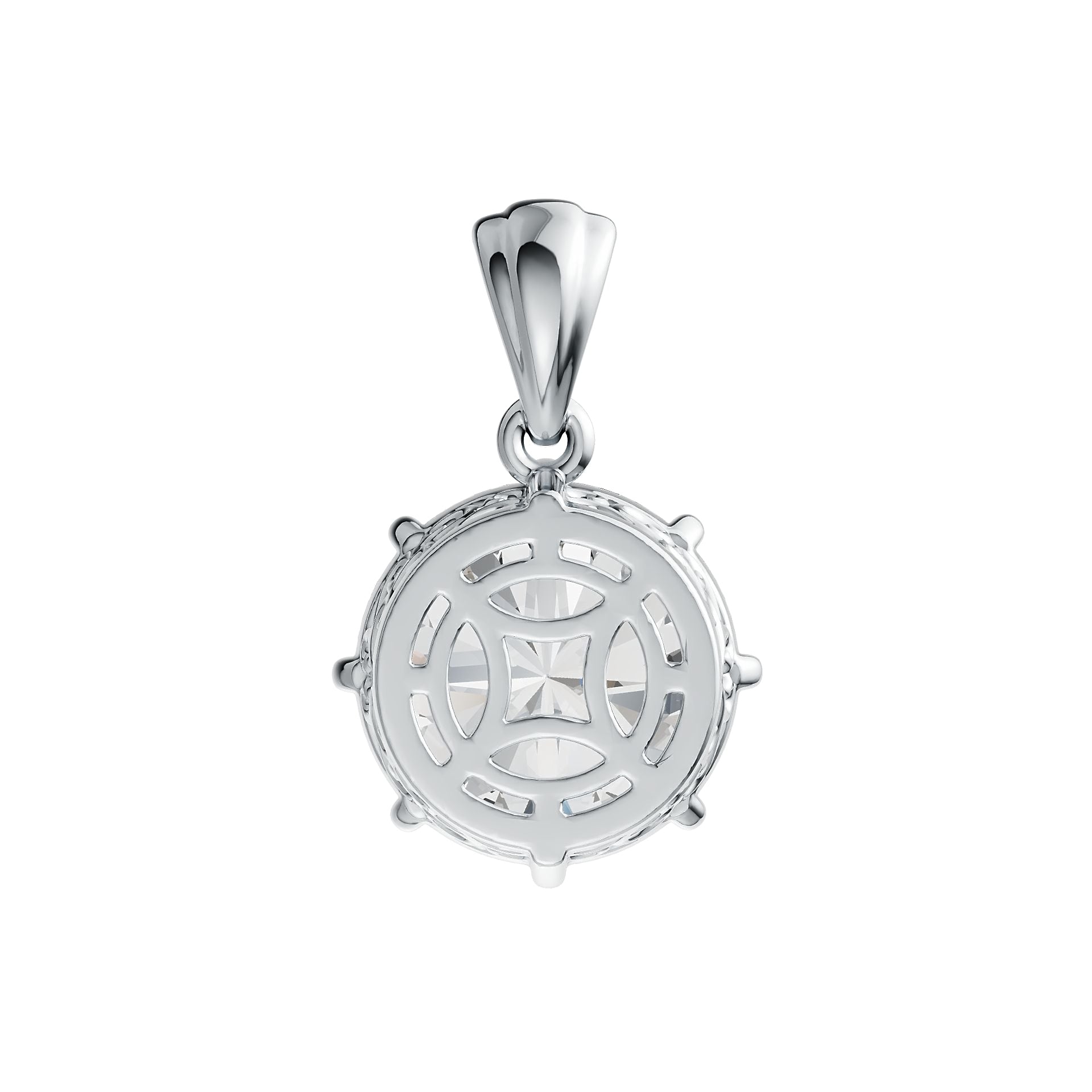 Sterling Silver Semi Mount Pendant Setting Round RD 13mm DHJ