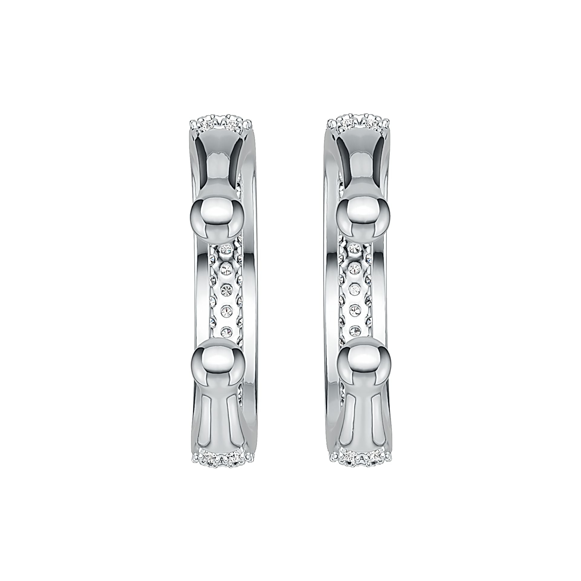 18K Gold Semi Mount Earrings Setting Round RD 1.1mm Diamond Accent DHJ
