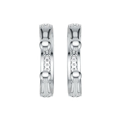 18K Gold Semi Mount Earrings Setting Round RD 1.1mm Diamond Accent DHJ