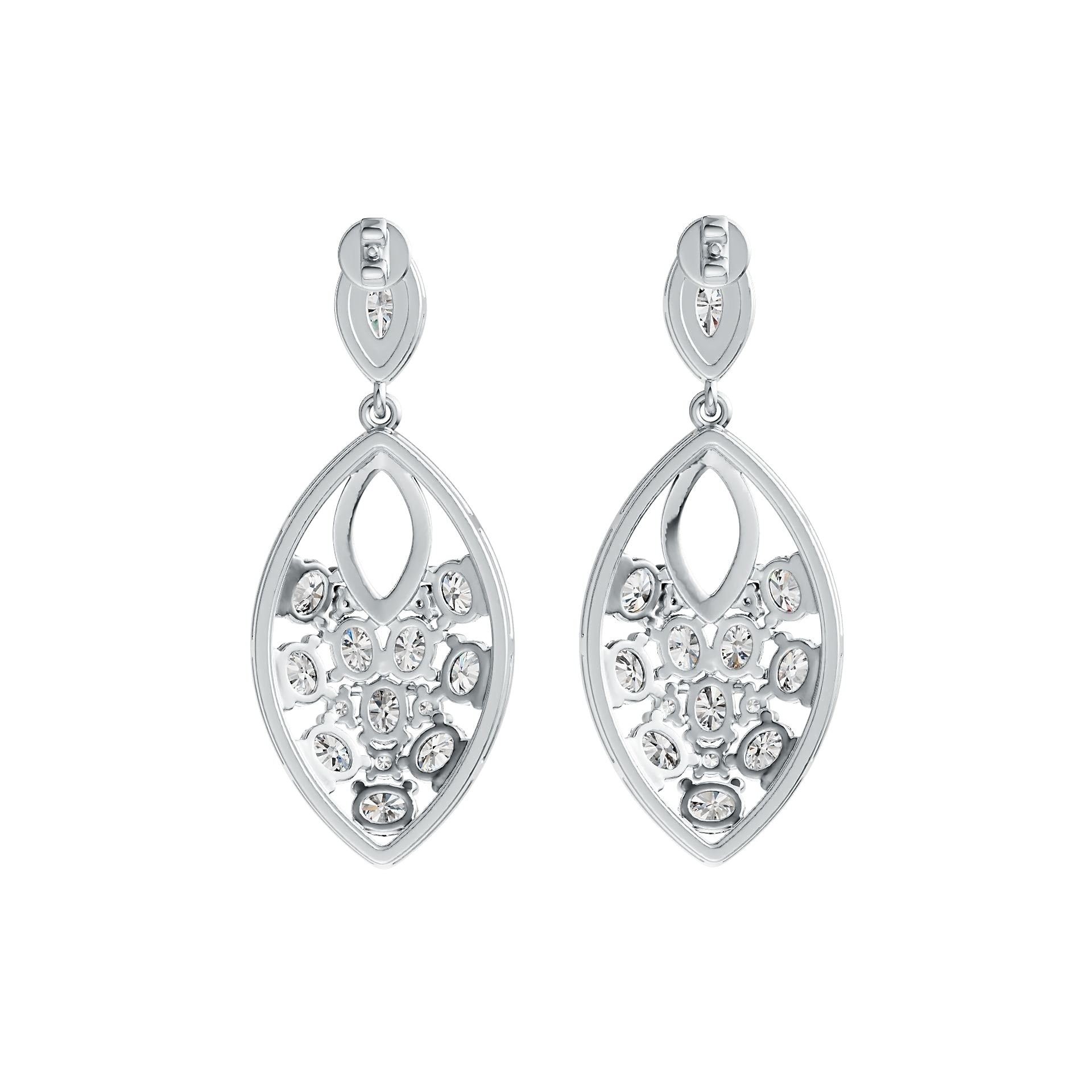 Sterling Silver Semi Mount Earrings Setting Marquise MQ 6X3mm OV 4X3mm DHJ